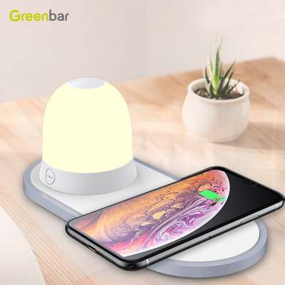 Factory Table Lamp with QI Fast Wireless Charger Bedside LED Night Light Charging Desk Wireless Charger Lamp